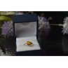 925 Sterling Silver Amber Ring Size 6.5