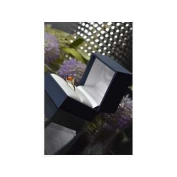 925 Sterling Silver Amber Ring Size 6.5