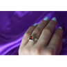 925 Sterling Silver Orange CZ Ring Size 6.5