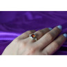 925 Sterling Silver Orange CZ Ring Size 6.5