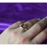 925 Sterling Silver Orange CZ Ring Size 6.5