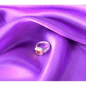 925 Sterling Silver Orange CZ Ring Size 6.5