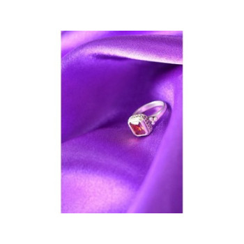 925 Sterling Silver Orange CZ Ring Size 6.5