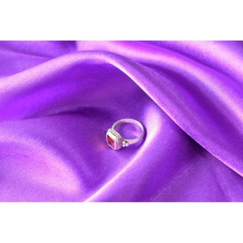 925 Sterling Silver Orange CZ Ring Size 6.5