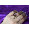 925 Sterling Silver Orange CZ Ring Size 6.5