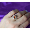 925 Sterling Silver Orange CZ Ring Size 6.5