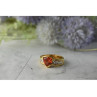 925 Sterling Silver Gold Plated Orange Topaz & CZ Ring Size 8.5