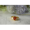 925 Sterling Silver Gold Plated Orange Topaz & CZ Ring Size 8.5