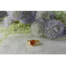 925 Sterling Silver Gold Plated Orange Topaz & CZ Ring Size 8.5