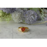 925 Sterling Silver Gold Plated Orange Topaz & CZ Ring Size 8.5