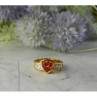 925 Sterling Silver Gold Plated Orange Topaz & CZ Ring Size 8.5