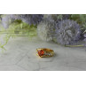 925 Sterling Silver Gold Plated Orange Topaz & CZ Ring Size 8.5