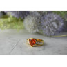 925 Sterling Silver Gold Plated Orange Topaz & CZ Ring Size 8.5