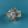 925 Sterling Silver White CZ Openwork Ring Size 6.5
