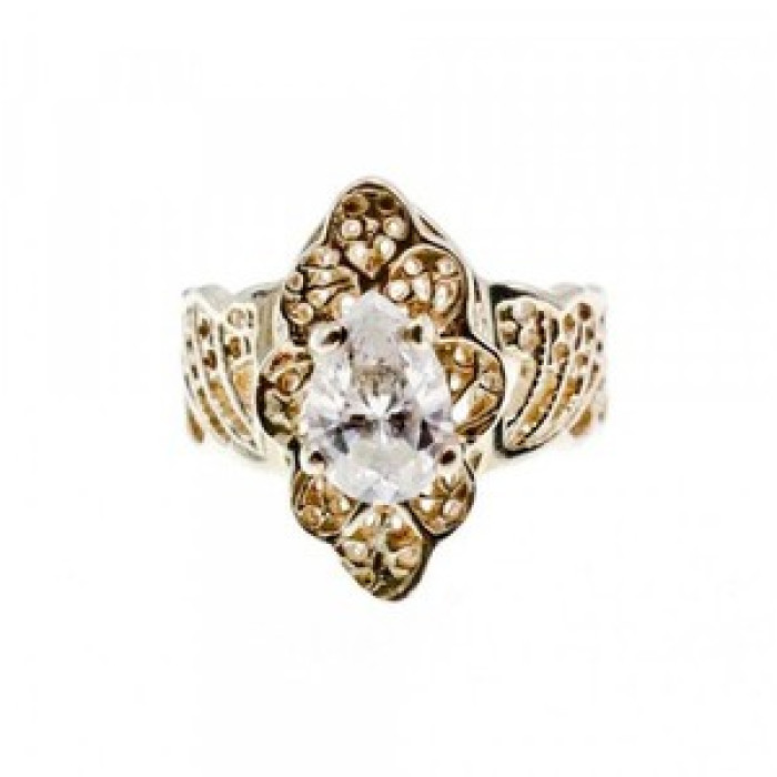 925 Sterling Silver White CZ Openwork Ring Size 6.5