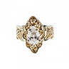 925 Sterling Silver White CZ Openwork Ring Size 6.5