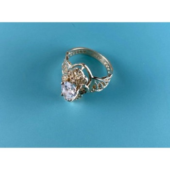 925 Sterling Silver White CZ Openwork  Ring Size 6.5