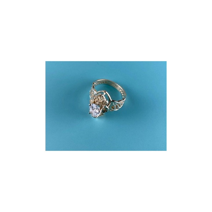 925 Sterling Silver White CZ Openwork  Ring Size 6.5