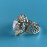 925 Sterling Silver White CZ Openwork Ring Size 6.5