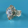 925 Sterling Silver White CZ Openwork Ring Size 6.5