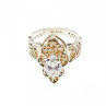 925 Sterling Silver White CZ Openwork Ring Size 6.5