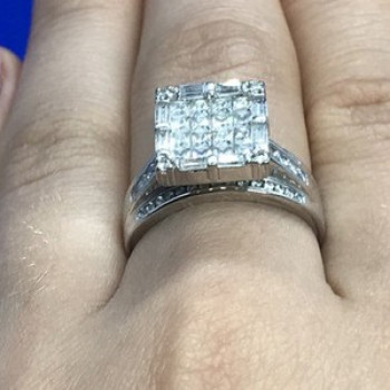 925 Sterling Silver CZ Ring Size 7.5