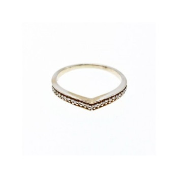 925 Sterling Silver Diamonds Ring Size 7