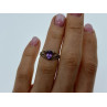 925 Sterling Silver Amethyst Openwork Ring Size 5.5