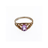 925 Sterling Silver Amethyst Openwork Ring Size 5.5