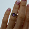 925 Sterling Silver Amethyst Openwork Ring Size 5.5