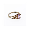925 Sterling Silver Amethyst Openwork Ring Size 5.5