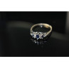 925 Sterling Silver Sapphire & CZ Ring Size 7