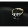 925 Sterling Silver Sapphire & CZ Ring Size 7