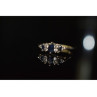 925 Sterling Silver Sapphire & CZ Ring Size 7