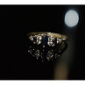 925 Sterling Silver Sapphire & CZ Ring Size 7