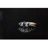 925 Sterling Silver Sapphire & CZ Ring Size 7