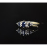 925 Sterling Silver Sapphire & CZ Ring Size 7