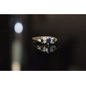 925 Sterling Silver Sapphire & CZ Ring Size 7
