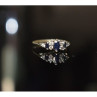 925 Sterling Silver Sapphire & CZ Ring Size 7