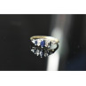925 Sterling Silver Sapphire & CZ Ring Size 7