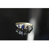 925 Sterling Silver Sapphire & CZ Ring Size 7