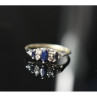 925 Sterling Silver Sapphire & CZ Ring Size 7