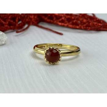 925 Sterling Silver Gold Plated Pyrope Garnet Ring Size 9.5