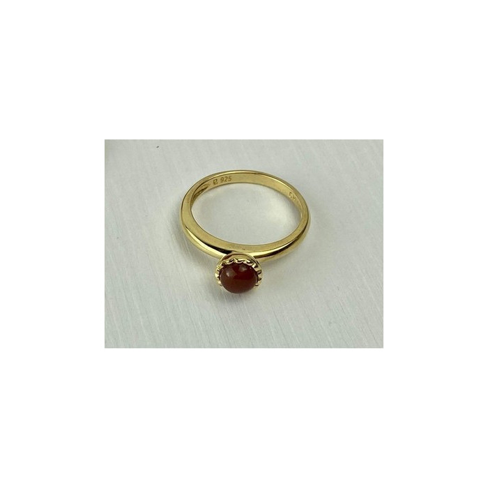 925 Sterling Silver Gold Plated Pyrope Garnet Ring Size 9.5