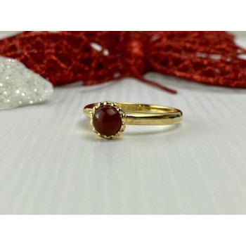 925 Sterling Silver Gold Plated Pyrope Garnet Ring Size 9.5