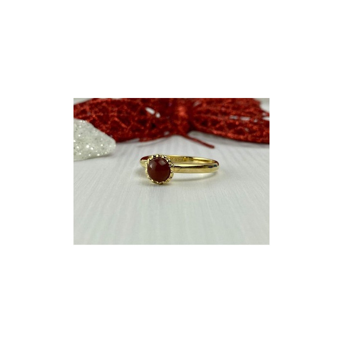 925 Sterling Silver Gold Plated Pyrope Garnet Ring Size 9.5