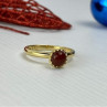 925 Sterling Silver Gold Plated Pyrope Garnet Ring Size 9.5