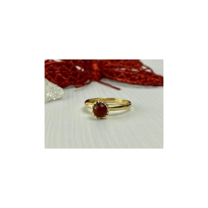 925 Sterling Silver Gold Plated Pyrope Garnet Ring Size 9.5