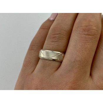 925 Sterling Silver Band Ring Size 7.5 Italy