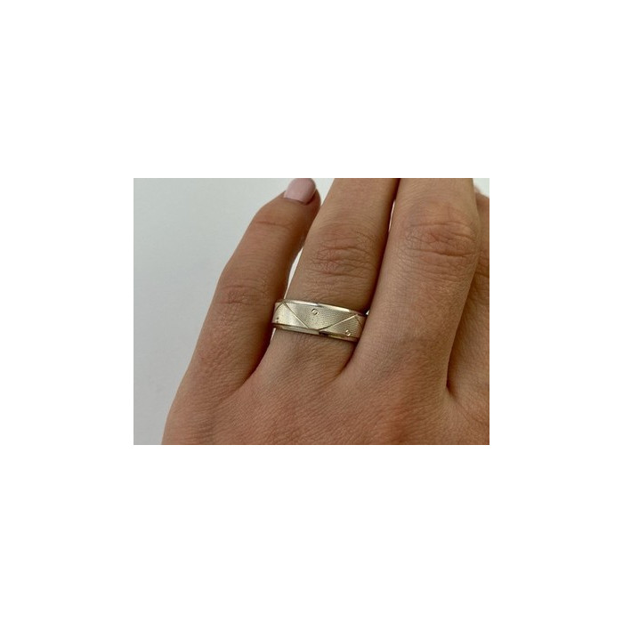 925 Sterling Silver Band Ring Size 7.5 Italy